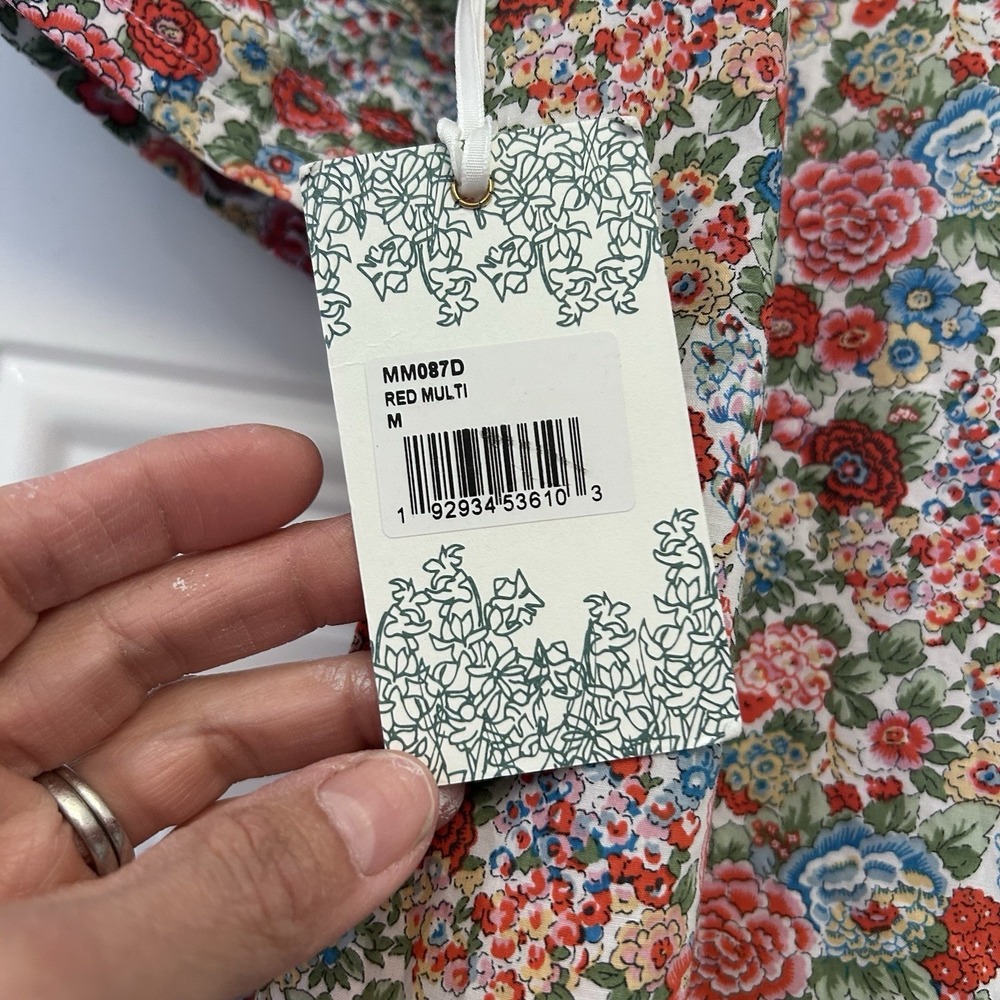 Hyacinth House Louisa Maxi Dress Size M NWT Red Floral Multi Cottage Feminine - Picture 6 of 16